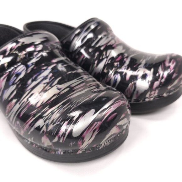Dansko Professional Metallic Waves Patent Leather Clogs Women's Shoes EU 39 - Picture 5 of 10